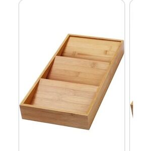 Bamboo Spice Rack Drawer Organizer 3 Tier Natural Wood 15x8x2  New Without Tags